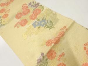 アンティーク　 紗 菊に桔梗模様織出し袋帯（材料）